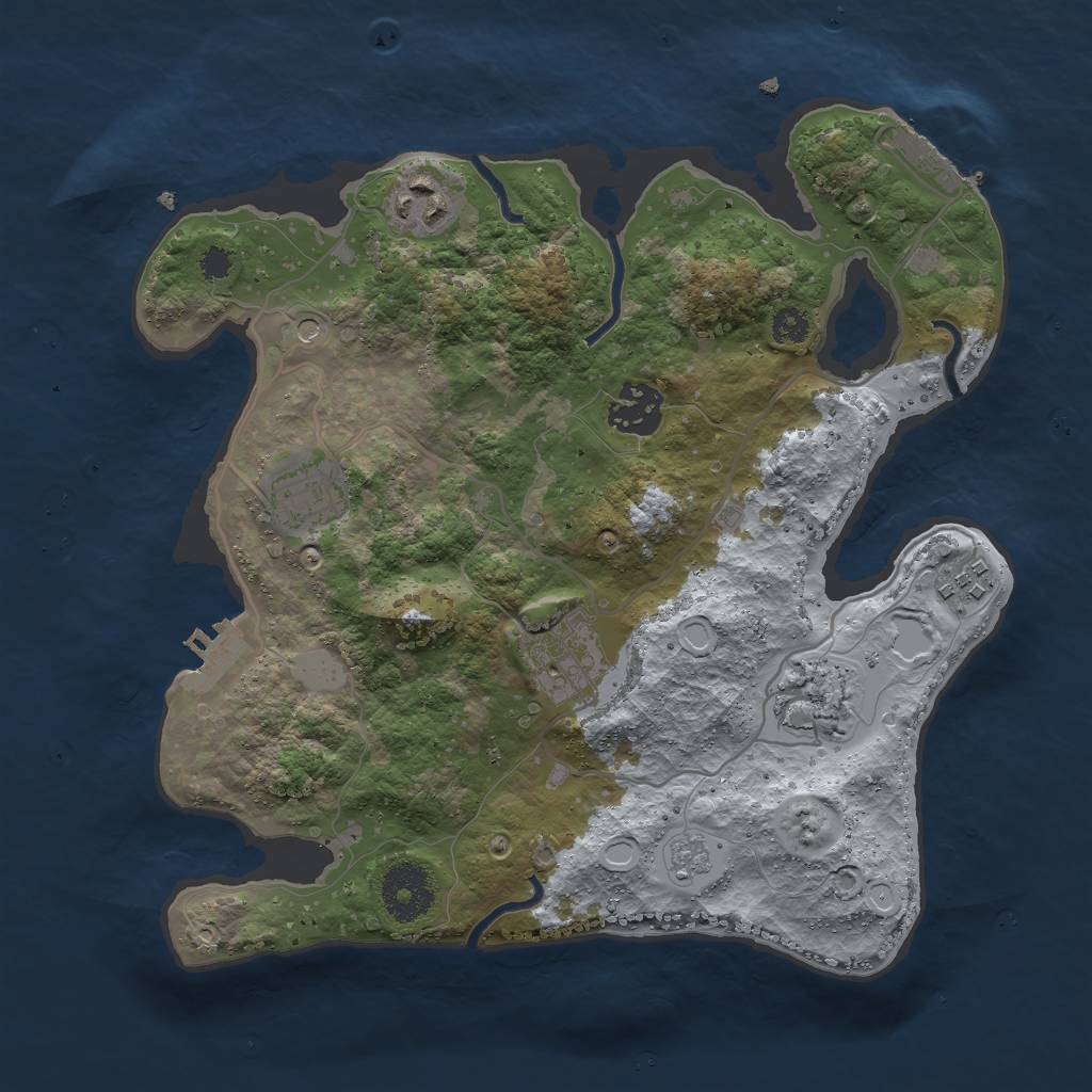 Rust Map: Procedural Map, Size: 3000, Seed: 1516209541, 15 Monuments
