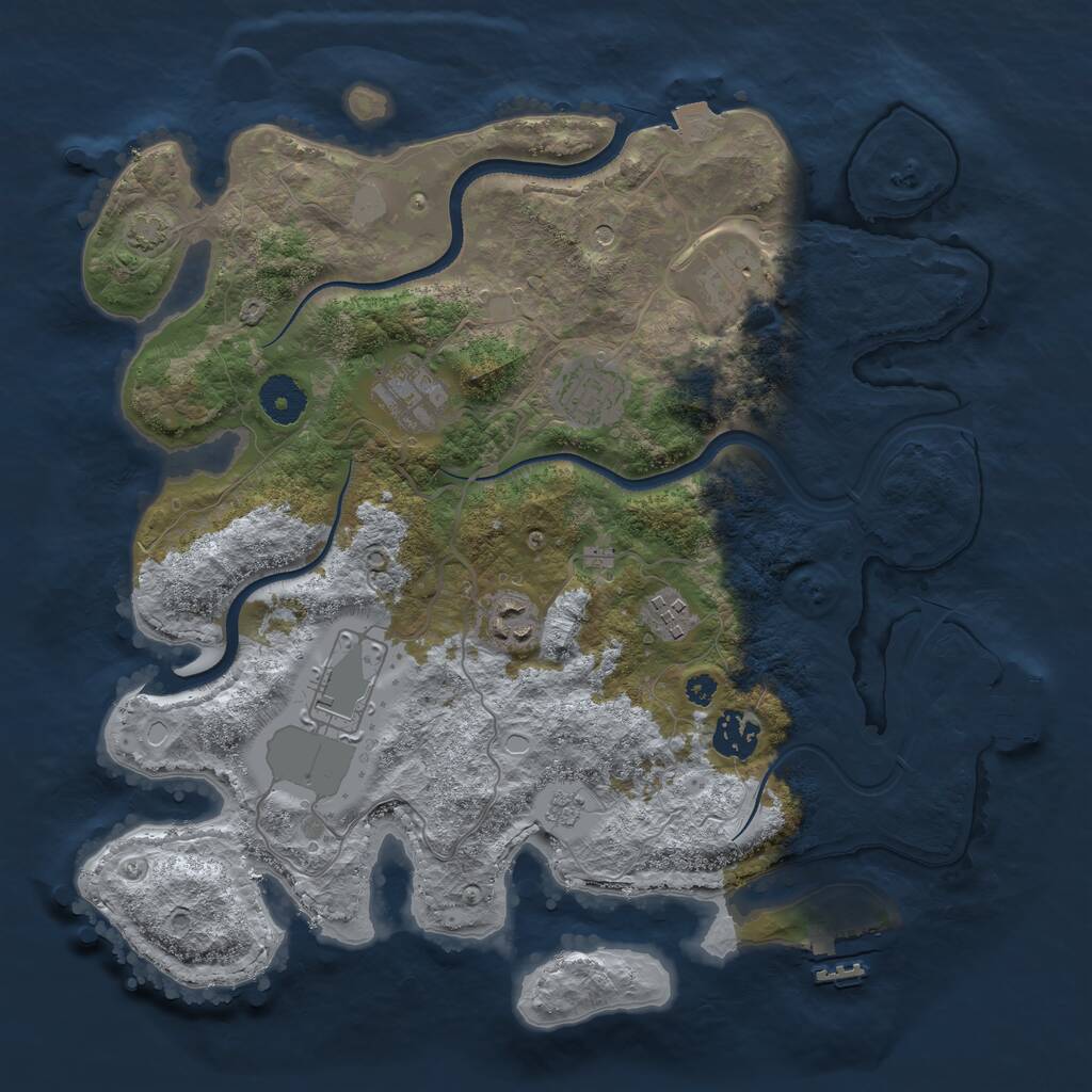 Rust Map: Procedural Map, Size: 3500, Seed: 18580098, 13 Monuments