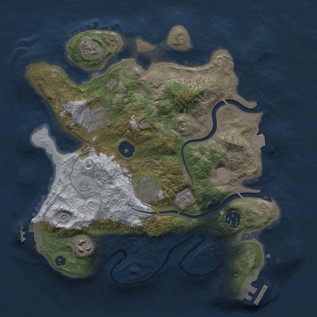 Rust Map: Procedural Map, Size: 3000, Seed: 15005, 11 Monuments