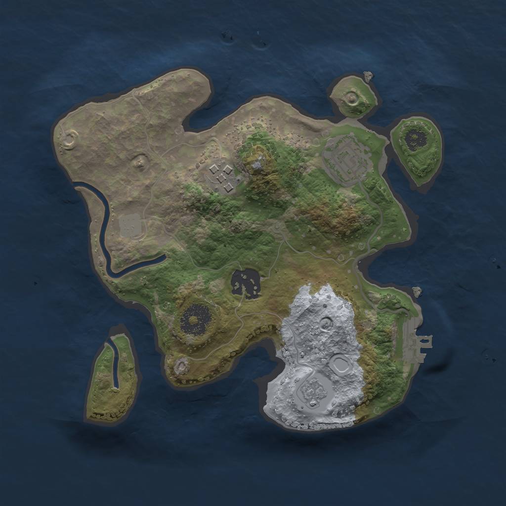 Rust Map: Procedural Map, Size: 2413, Seed: 3418, 10 Monuments