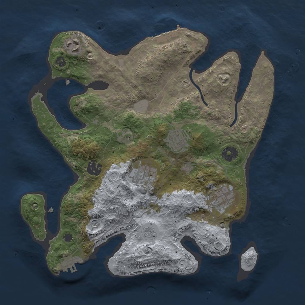 Rust Map: Procedural Map, Size: 3000, Seed: 2025461798, 14 Monuments