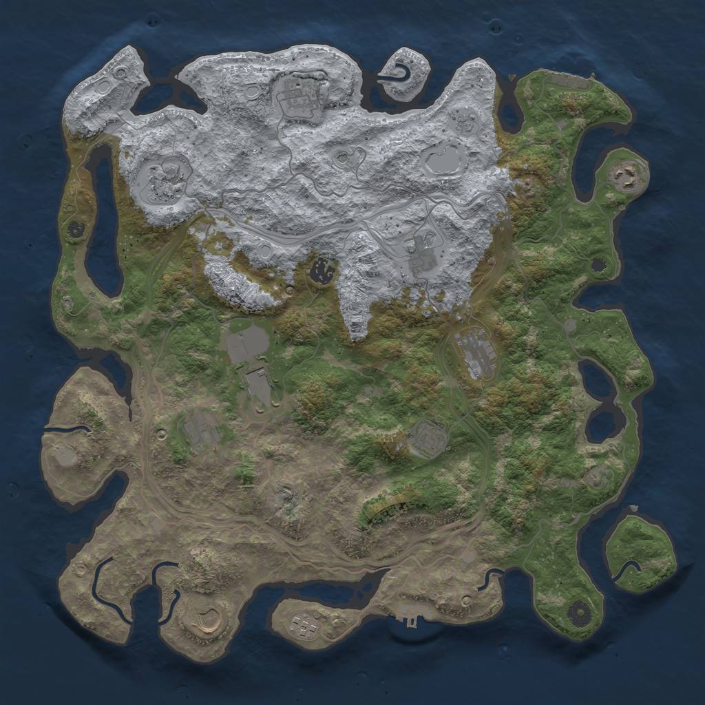 Rust Map: Procedural Map, Size: 4300, Seed: 970929062, 20 Monuments