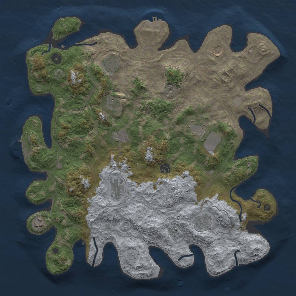 Rust Map: Procedural Map, Size: 4250, Seed: 636636, 19 Monuments