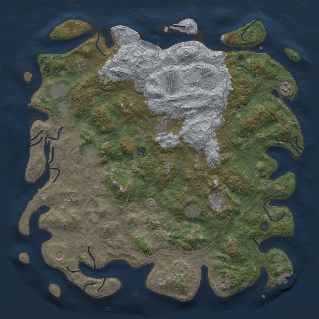 Rust Map: Procedural Map, Size: 4800, Seed: 1035028540, 20 Monuments