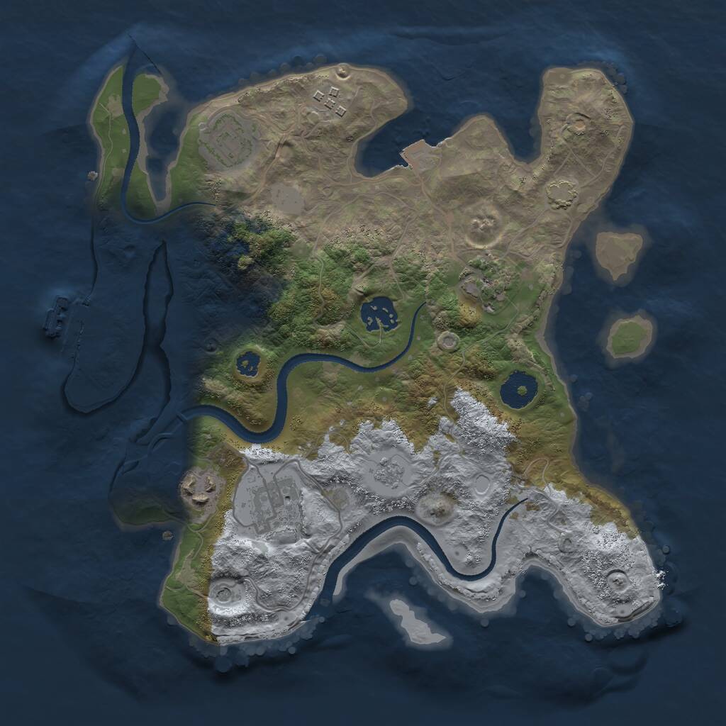 Rust Map: Procedural Map, Size: 3000, Seed: 1749205, 11 Monuments