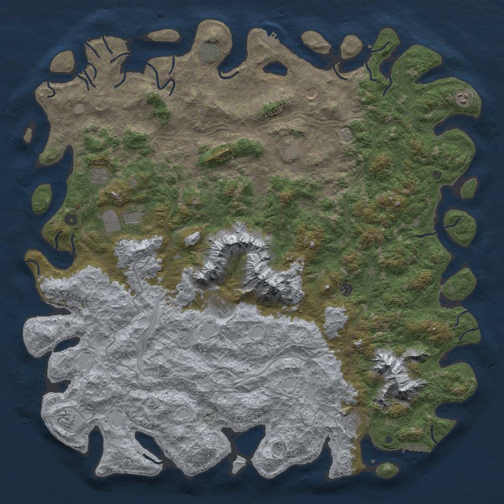 Rust Map: Procedural Map, Size: 6000, Seed: 21816498, 20 Monuments