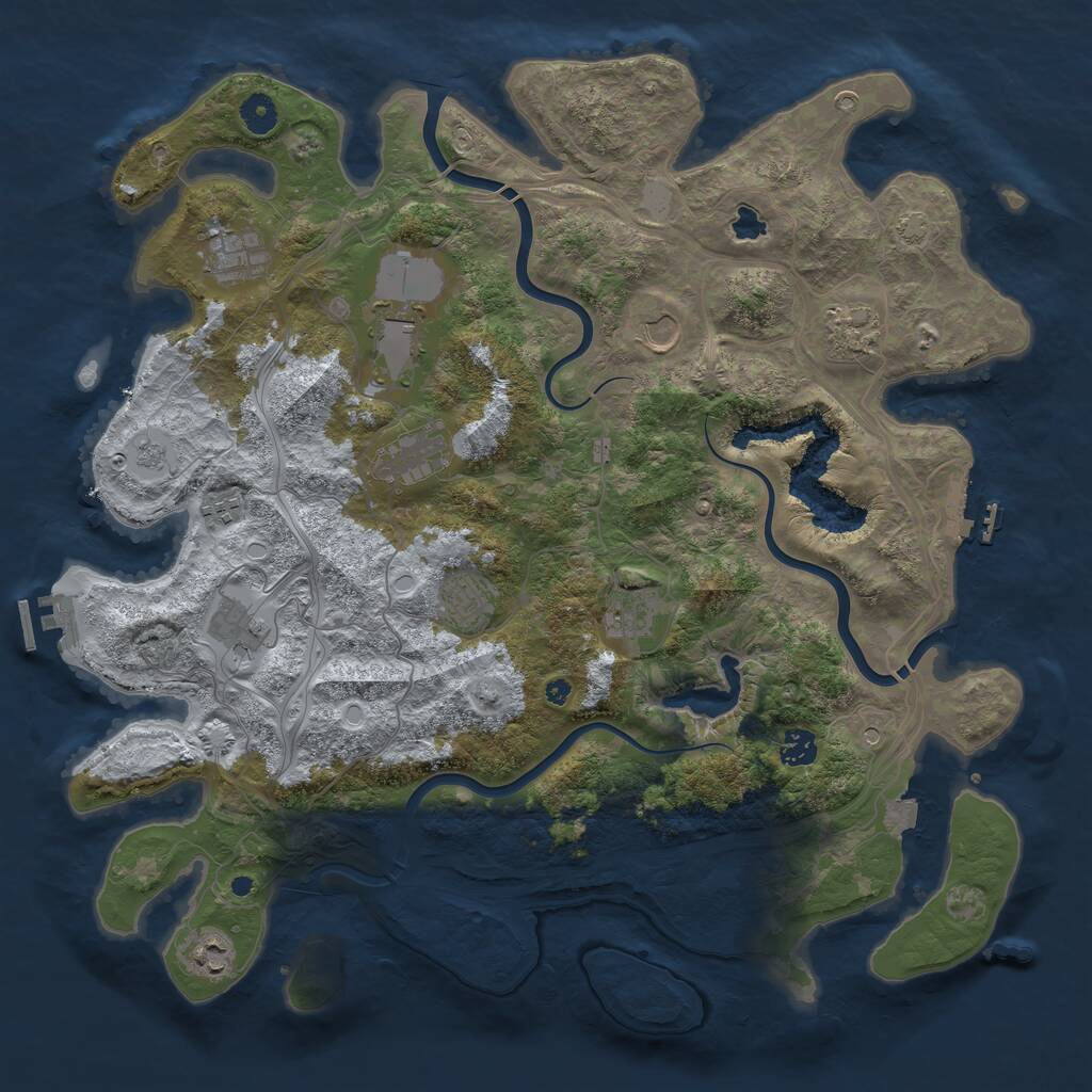 Rust Map: Procedural Map, Size: 4300, Seed: 8154617, 17 Monuments