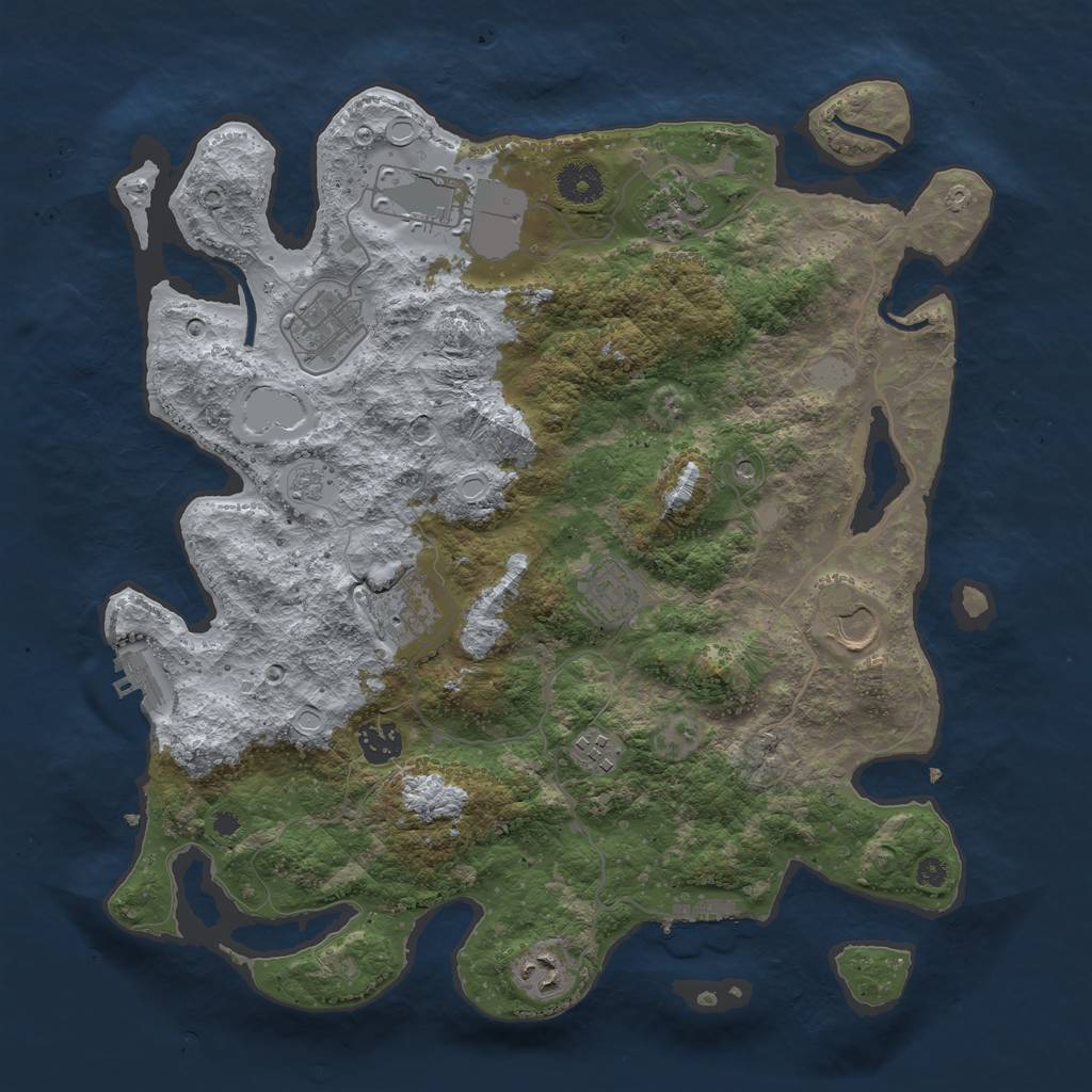 Rust Map: Procedural Map, Size: 3750, Seed: 156157711, 18 Monuments