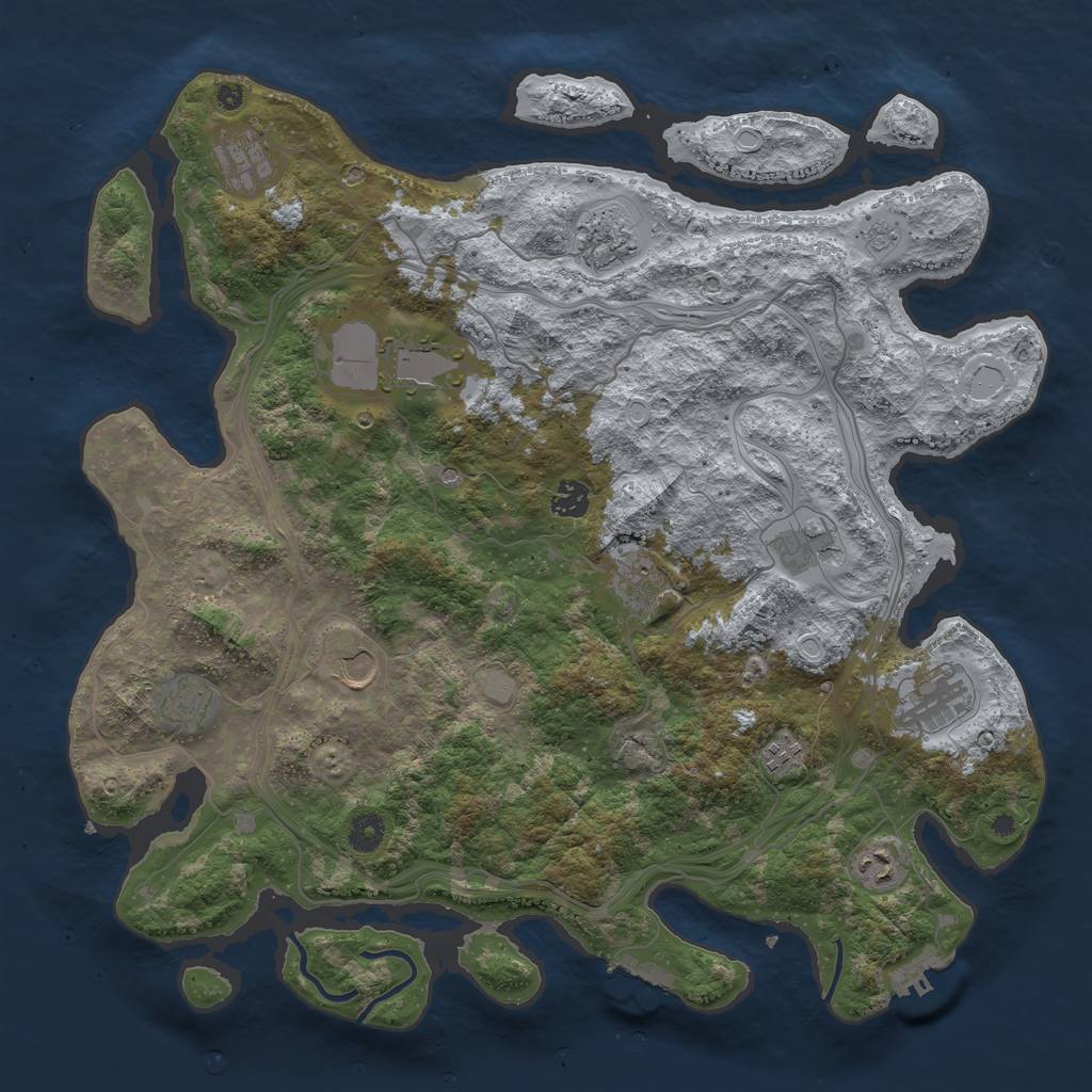 Rust Map: Procedural Map, Size: 4250, Seed: 2112012598, 20 Monuments
