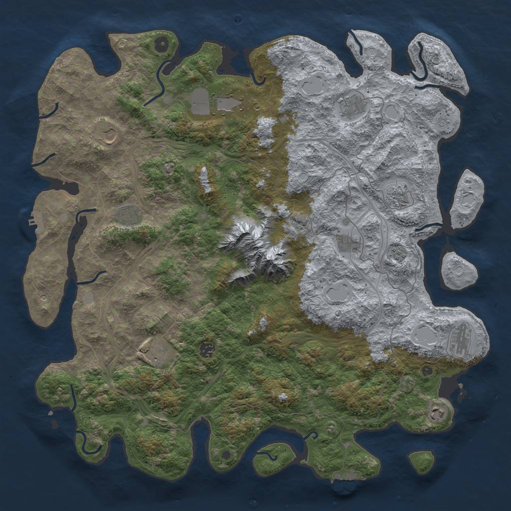 Rust Map: Procedural Map, Size: 5000, Seed: 47281992, 20 Monuments