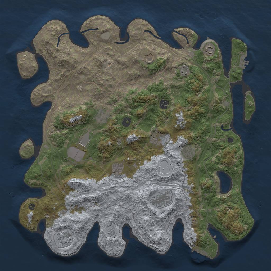 Rust Map: Procedural Map, Size: 4250, Seed: 78273435, 20 Monuments