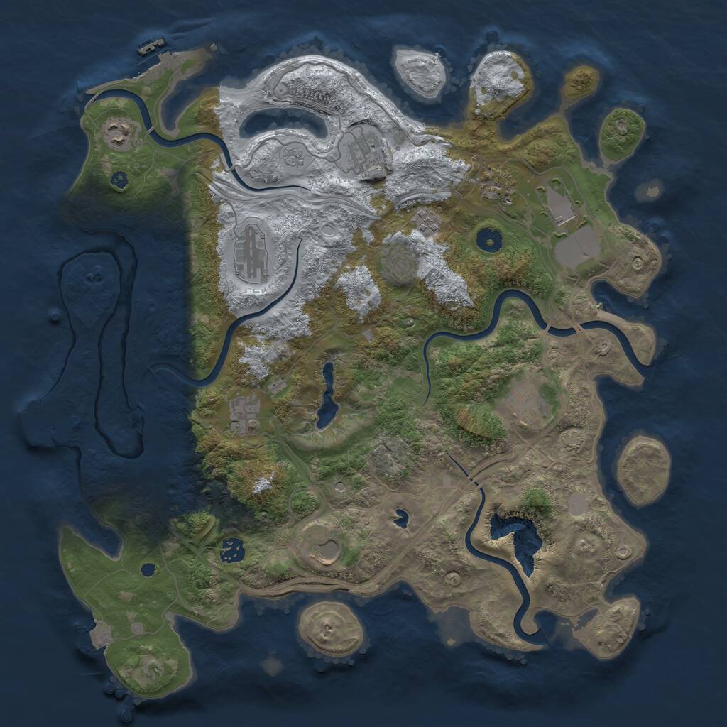 Rust Map: Procedural Map, Size: 4250, Seed: 479153700, 17 Monuments