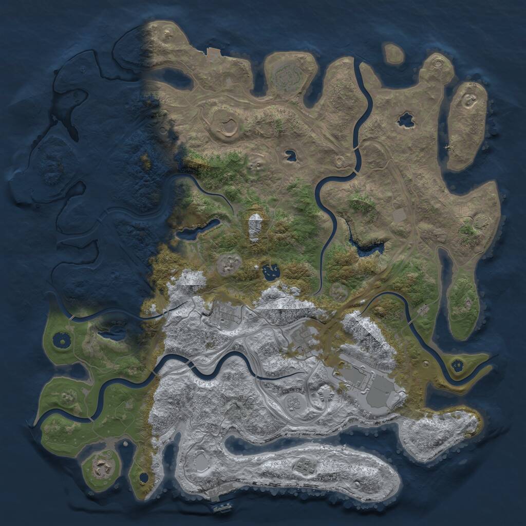 Rust Map: Procedural Map, Size: 4500, Seed: 162794, 14 Monuments