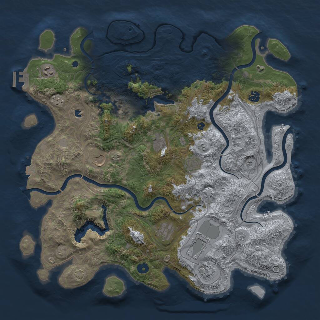 Rust Map: Procedural Map, Size: 4250, Seed: 820115018, 14 Monuments