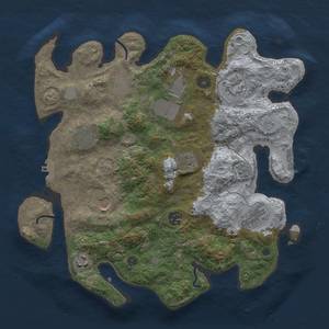 Thumbnail Rust Map: Procedural Map, Size: 3500, Seed: 1107157267, 19 Monuments