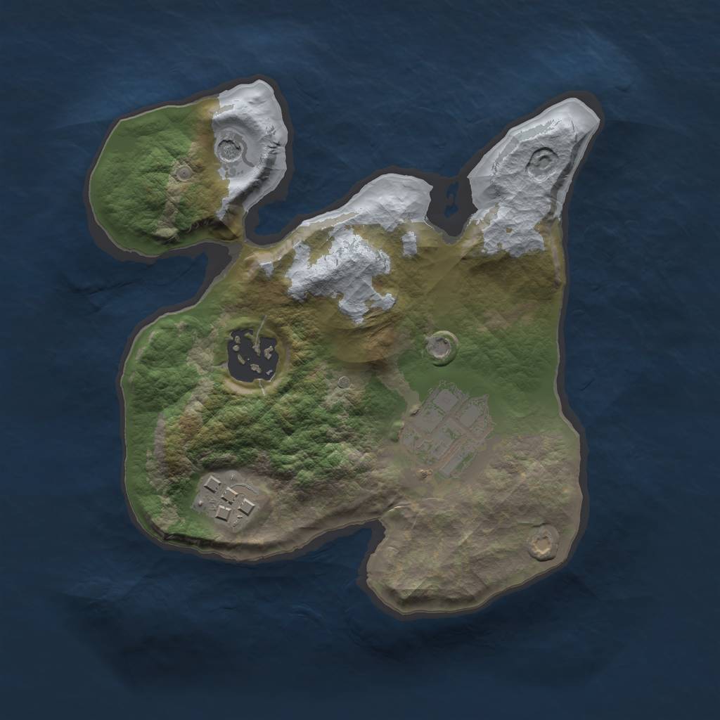 Rust Map: Barren, Size: 1974, Seed: 11111, 6 Monuments