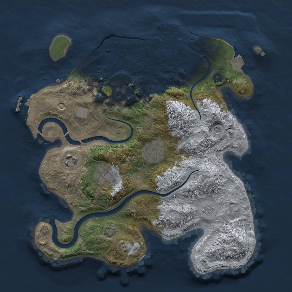 Rust Map: Procedural Map, Size: 3000, Seed: 863099701, 10 Monuments