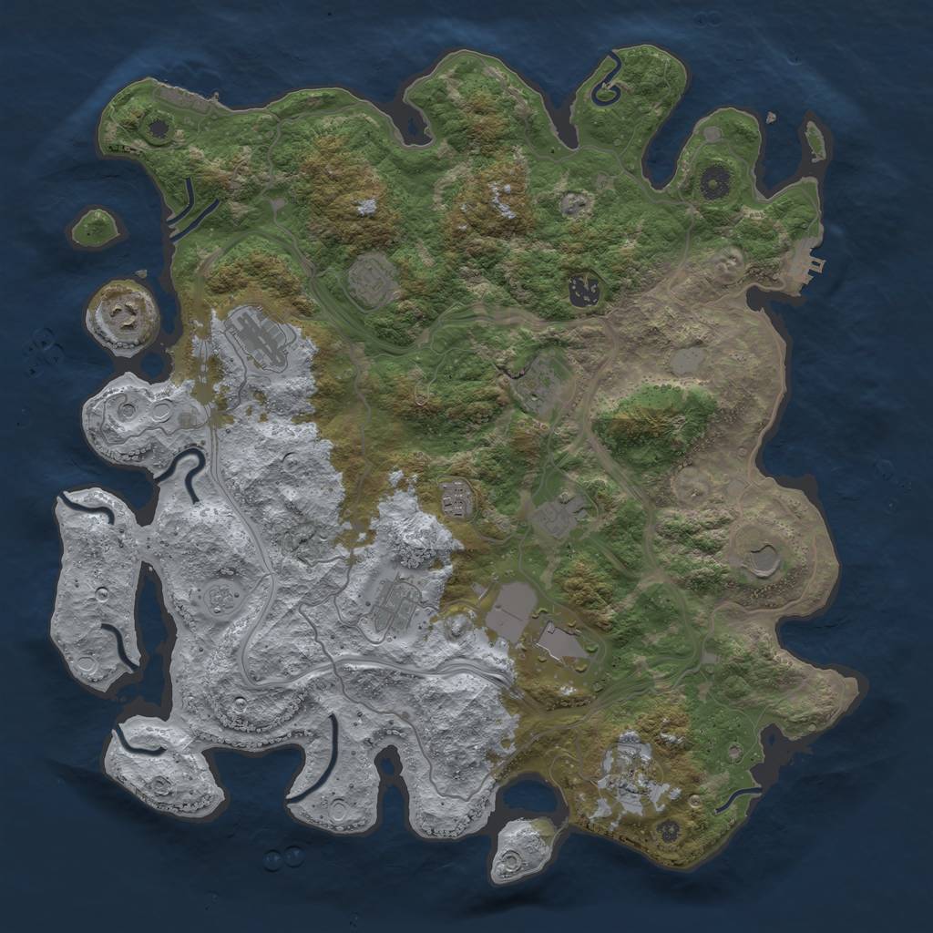 Rust Map: Procedural Map, Size: 4250, Seed: 371841209, 20 Monuments