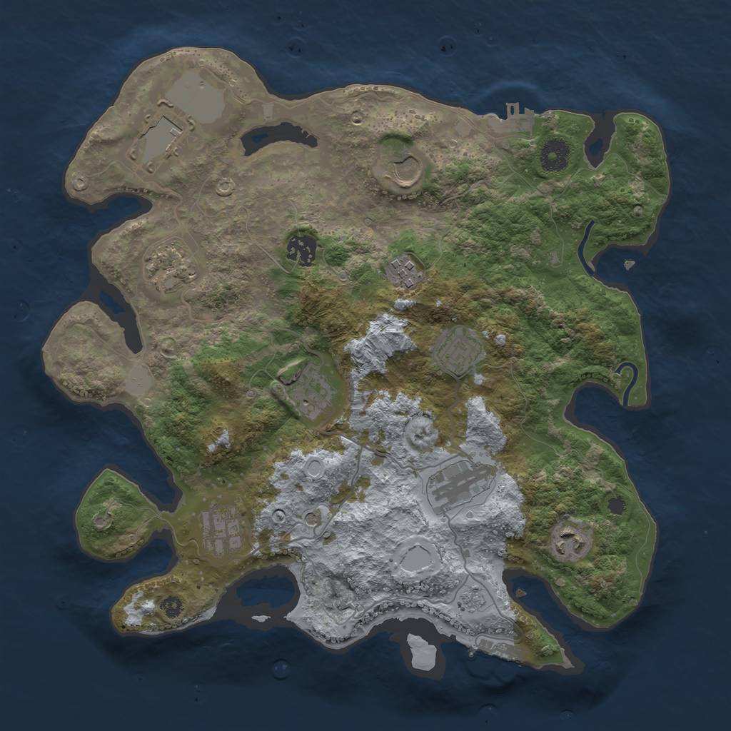 Rust Map: Procedural Map, Size: 3500, Seed: 1117735658, 19 Monuments