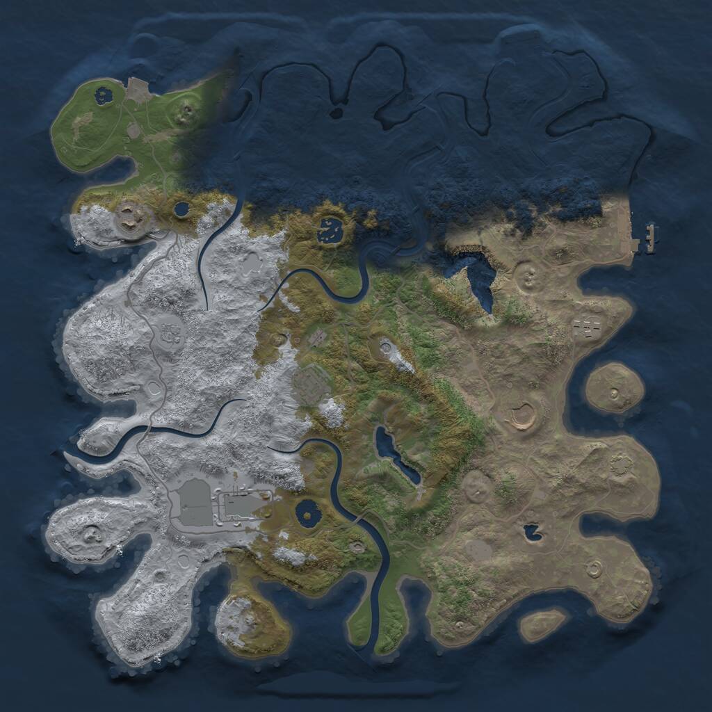 Rust Map: Procedural Map, Size: 4000, Seed: 1939, 12 Monuments