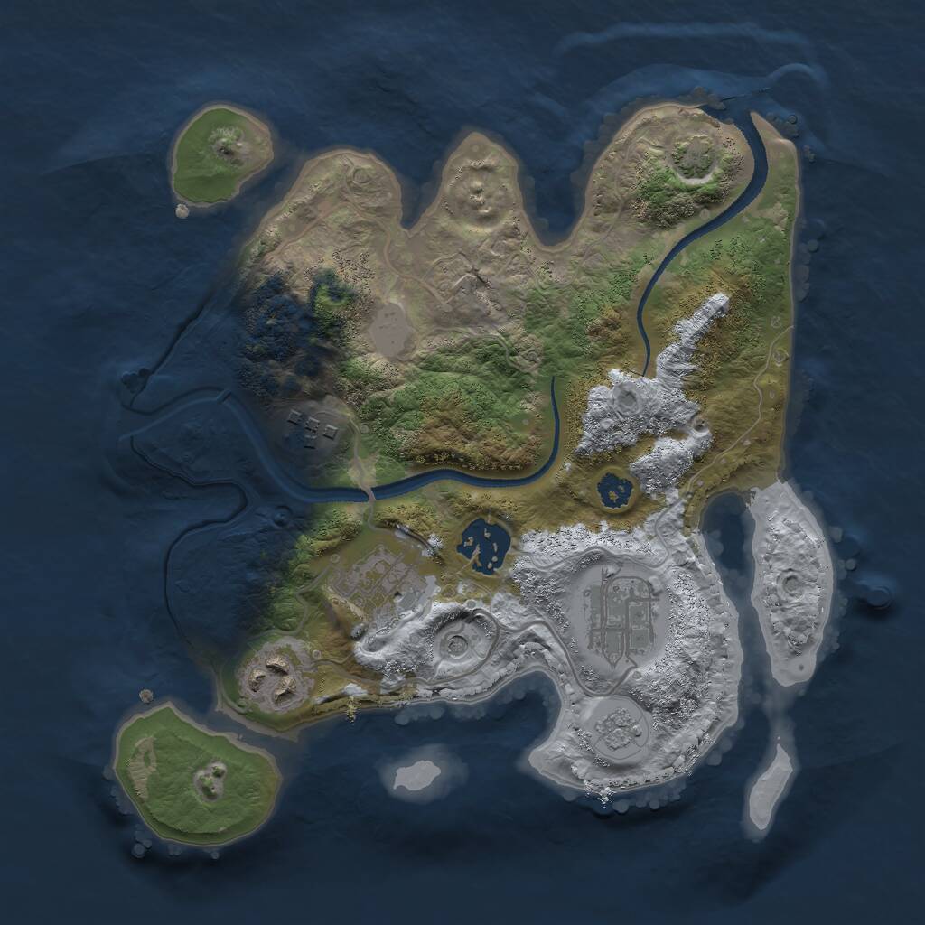 Rust Map: Procedural Map, Size: 2700, Seed: 9, 9 Monuments