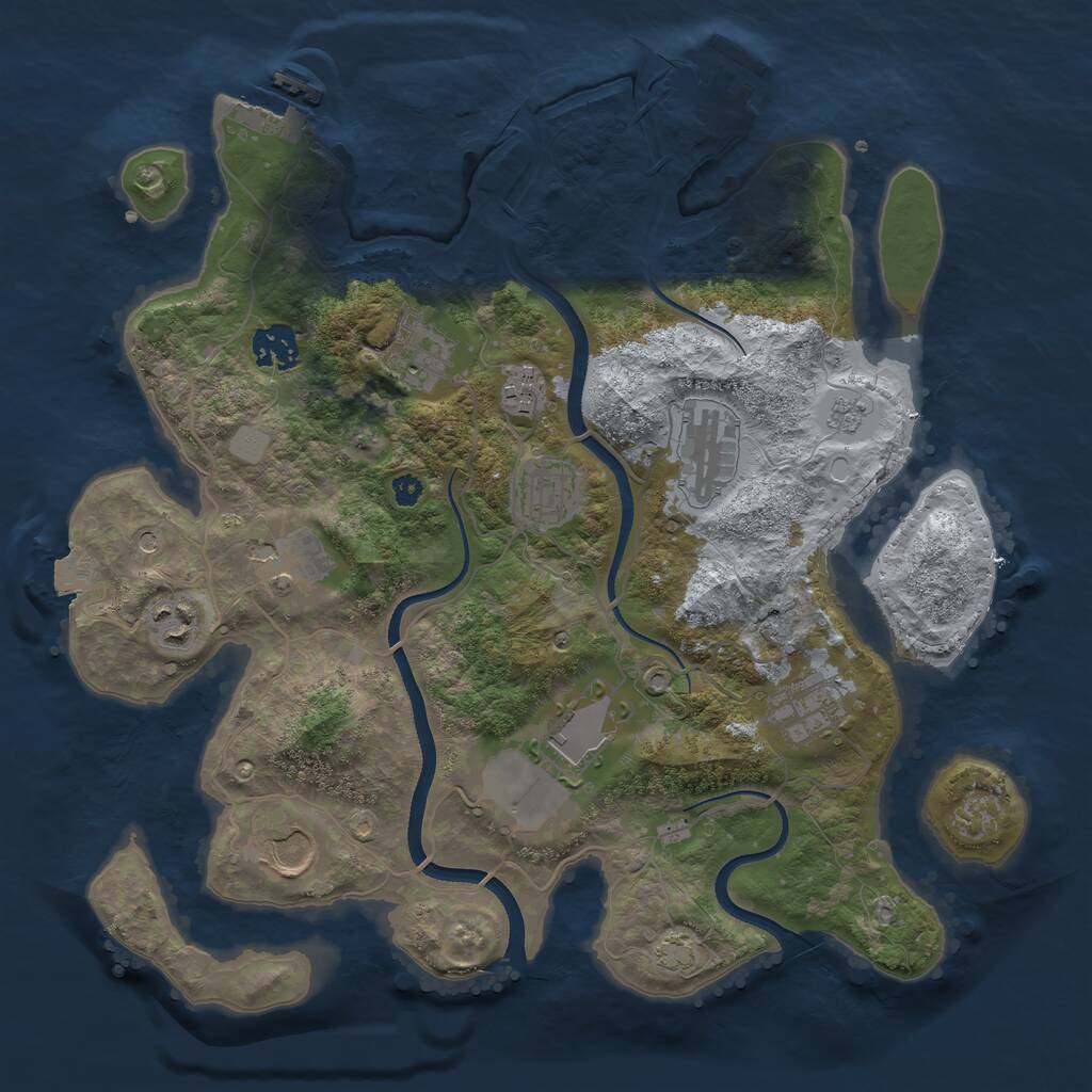 Rust Map: Procedural Map, Size: 3500, Seed: 1299213911, 16 Monuments