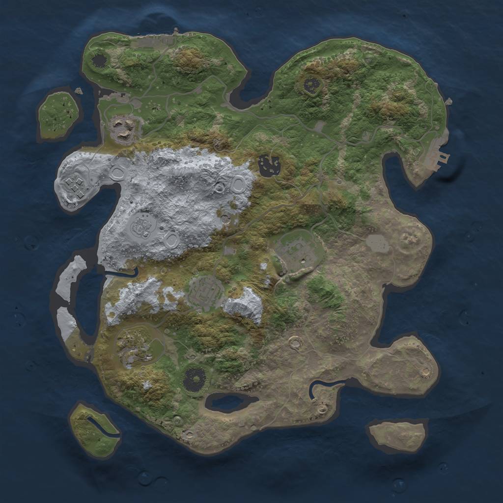 Rust Map: Procedural Map, Size: 3200, Seed: 26509623, 15 Monuments
