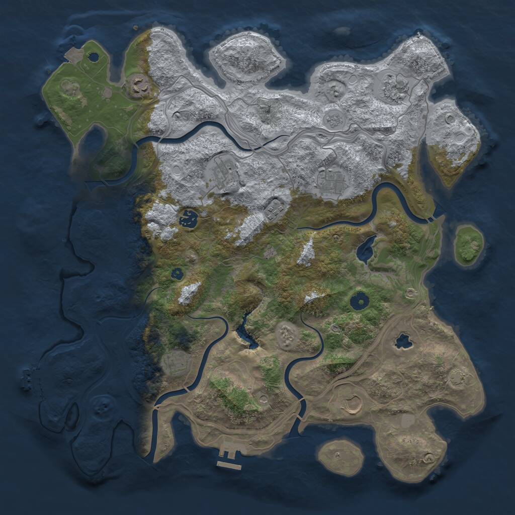 Rust Map: Procedural Map, Size: 4250, Seed: 2080506103, 14 Monuments