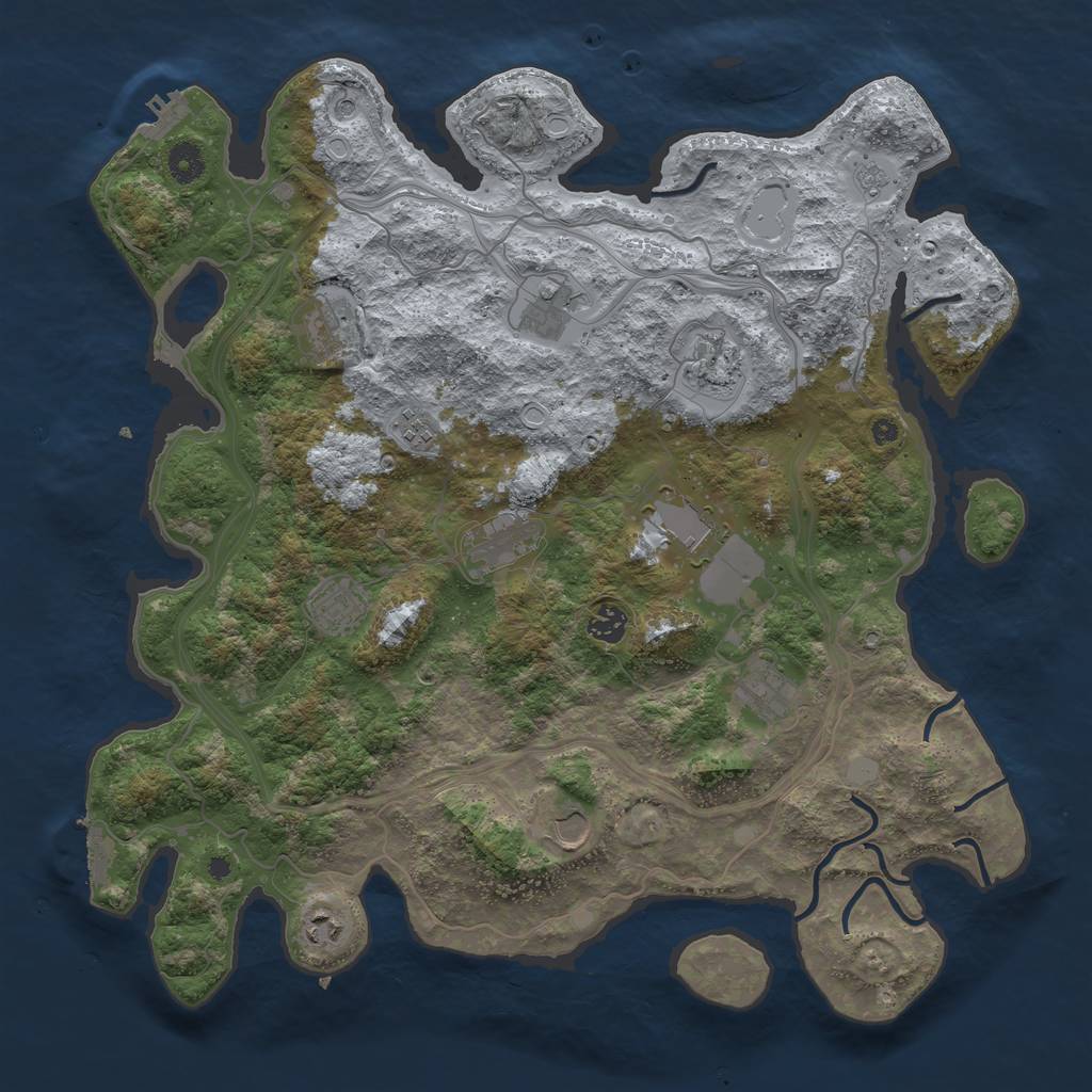 Rust Map: Procedural Map, Size: 4250, Seed: 2080506103, 20 Monuments