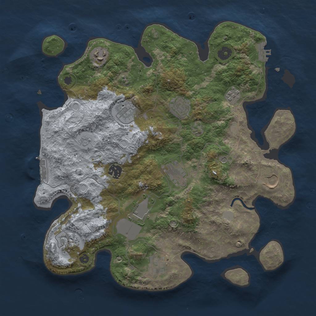 Rust Map: Procedural Map, Size: 3500, Seed: 17090, 19 Monuments