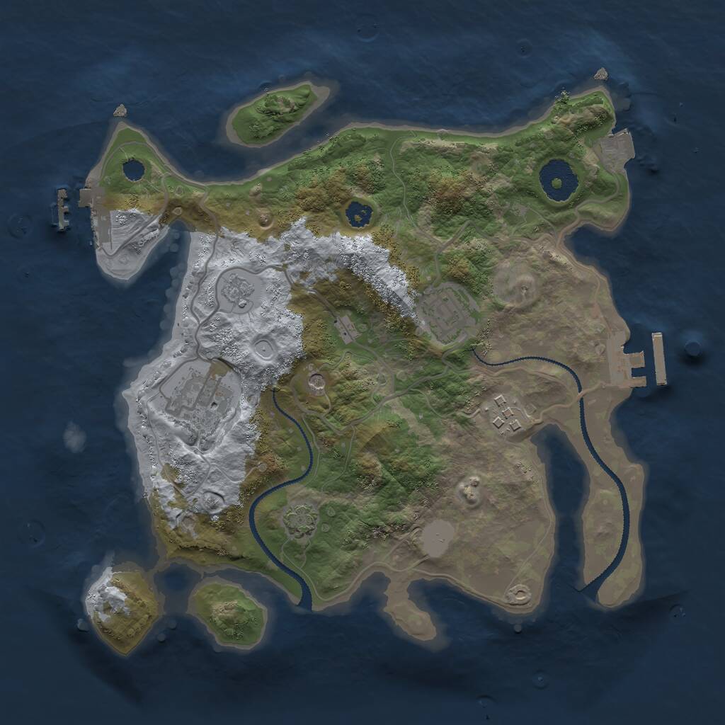 Rust Map: Procedural Map, Size: 2800, Seed: 758158589, 9 Monuments