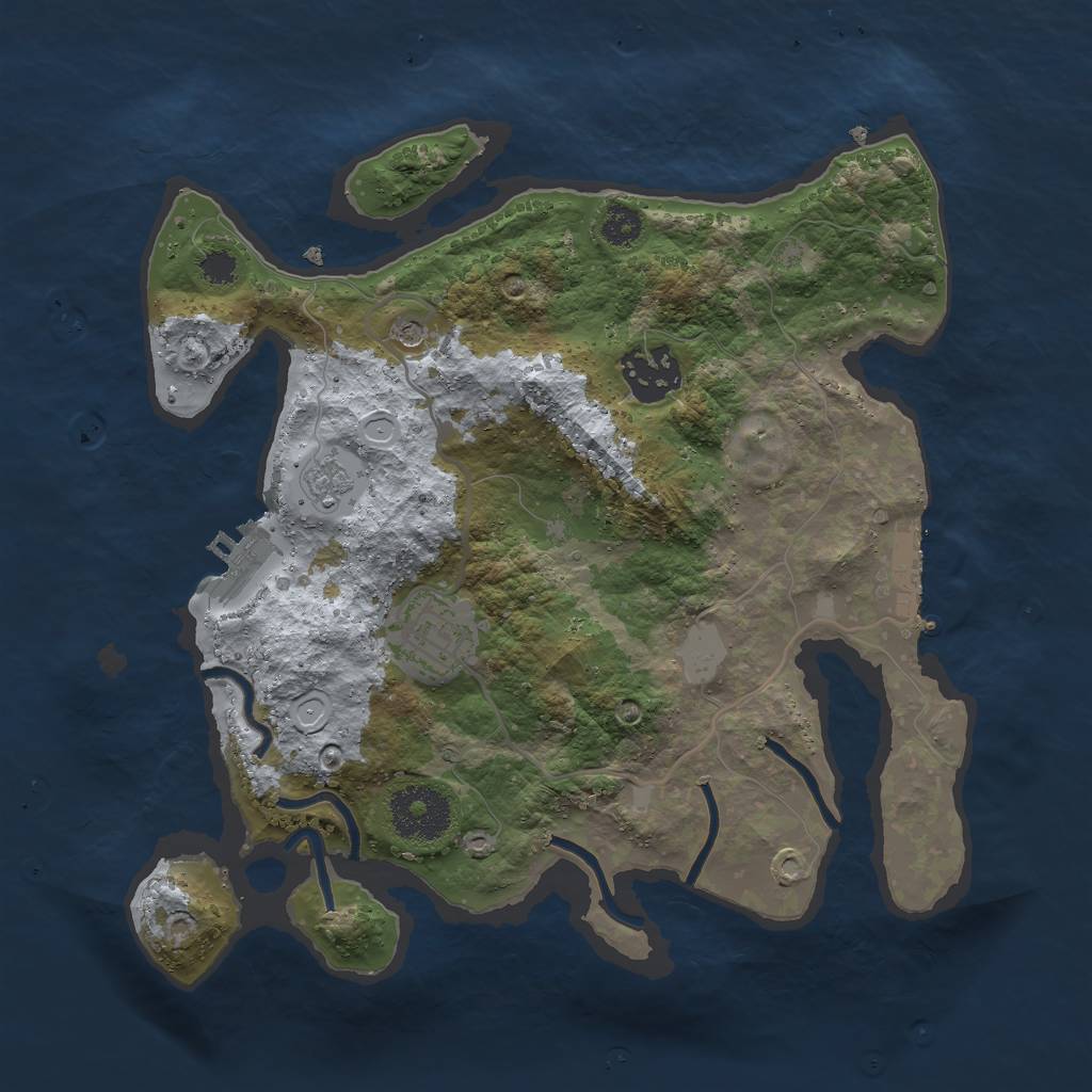 Rust Map: Procedural Map, Size: 2800, Seed: 758158589, 11 Monuments