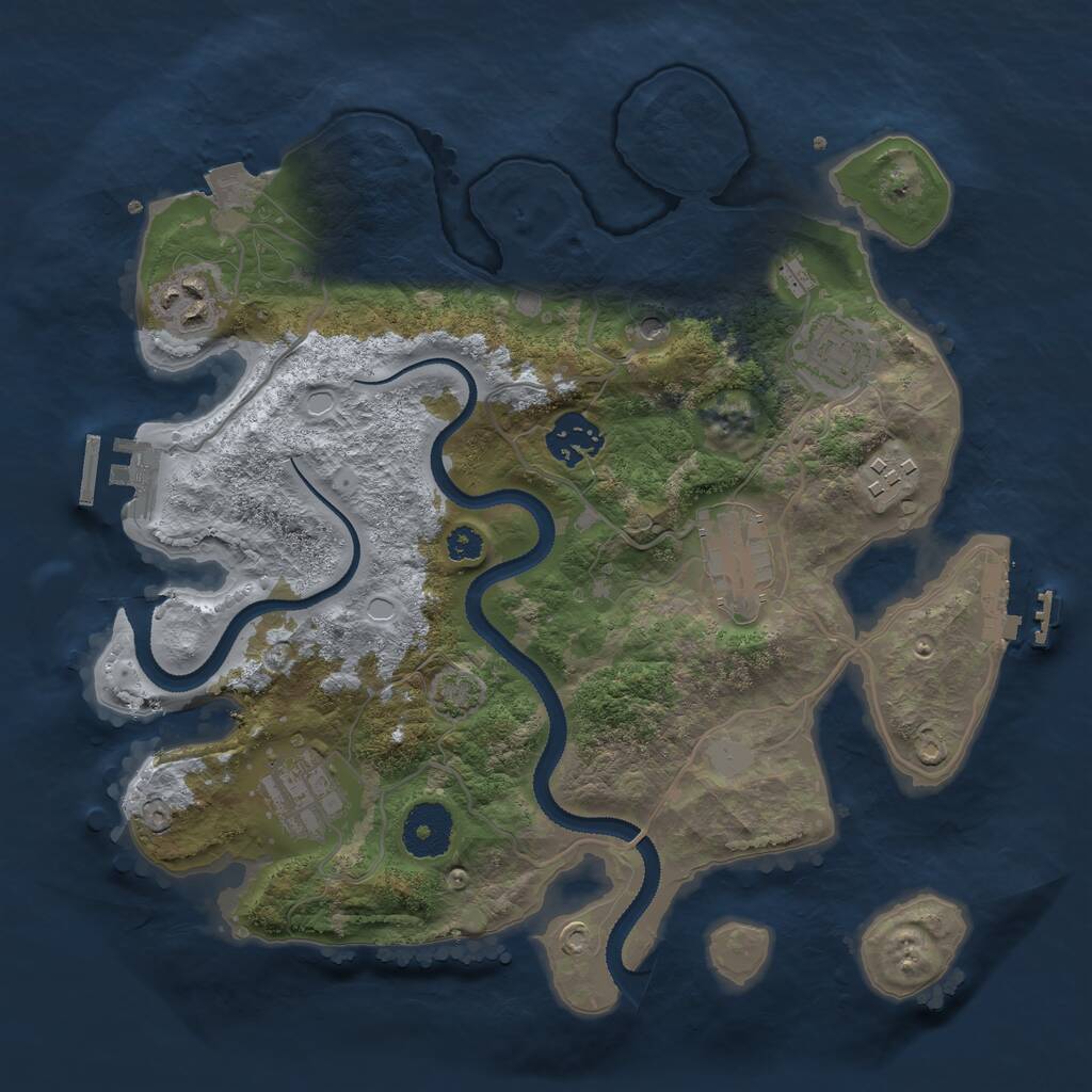 Rust Map: Procedural Map, Size: 3105, Seed: 6, 11 Monuments