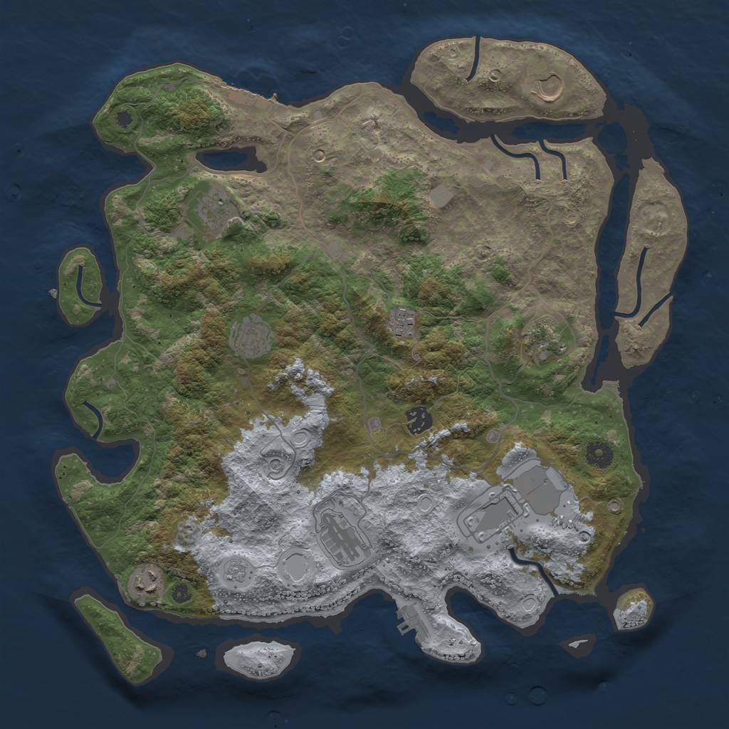 Rust Map: Procedural Map, Size: 4000, Seed: 1595215563, 18 Monuments