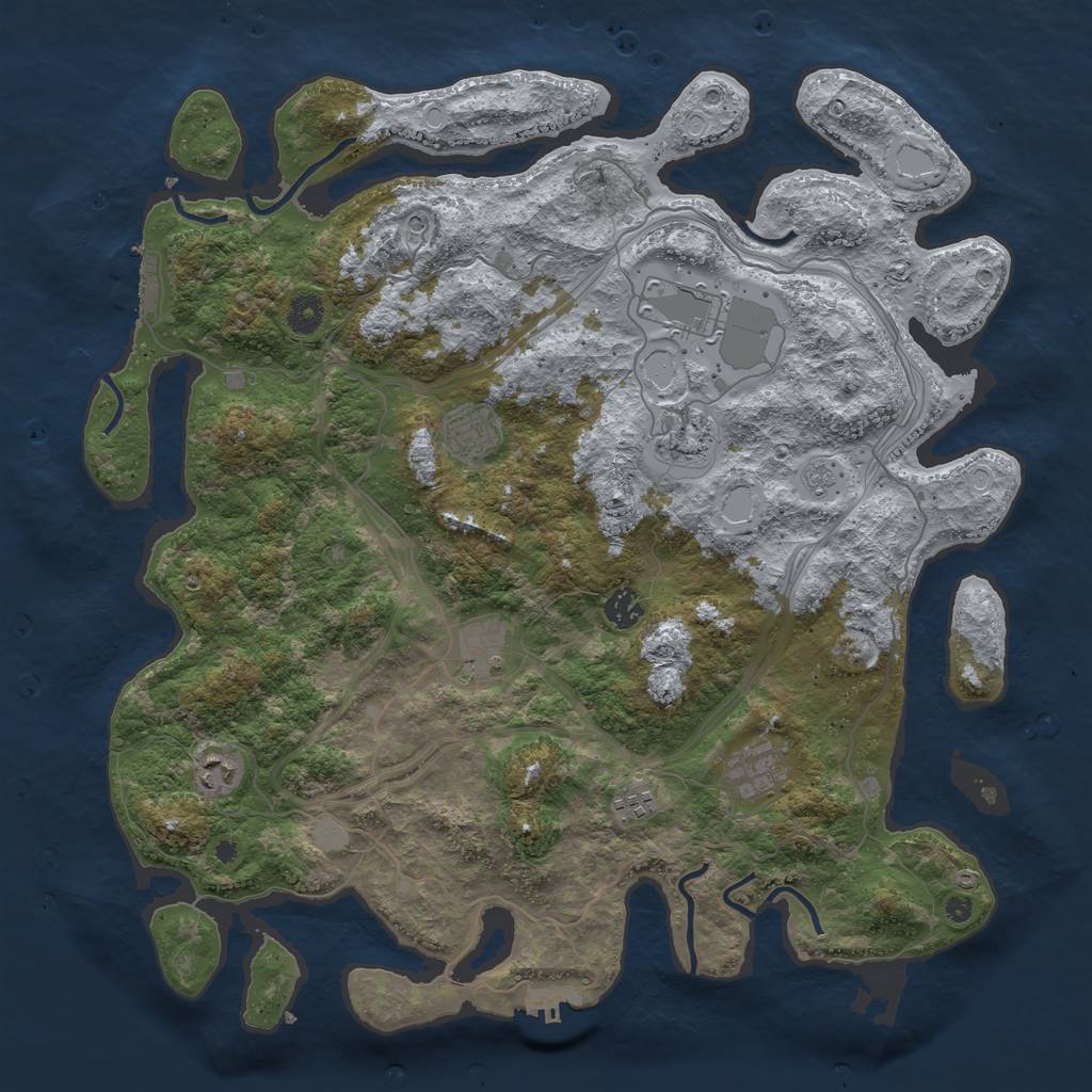 Rust Map: Procedural Map, Size: 4250, Seed: 24939, 17 Monuments