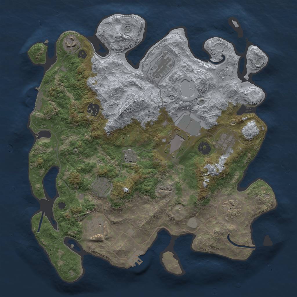 Rust Map: Procedural Map, Size: 3500, Seed: 2114870, 18 Monuments