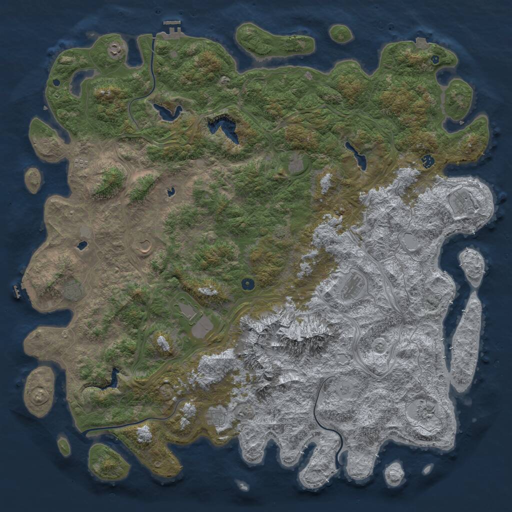 Rust Map: Procedural Map, Size: 6000, Seed: 295856903, 17 Monuments