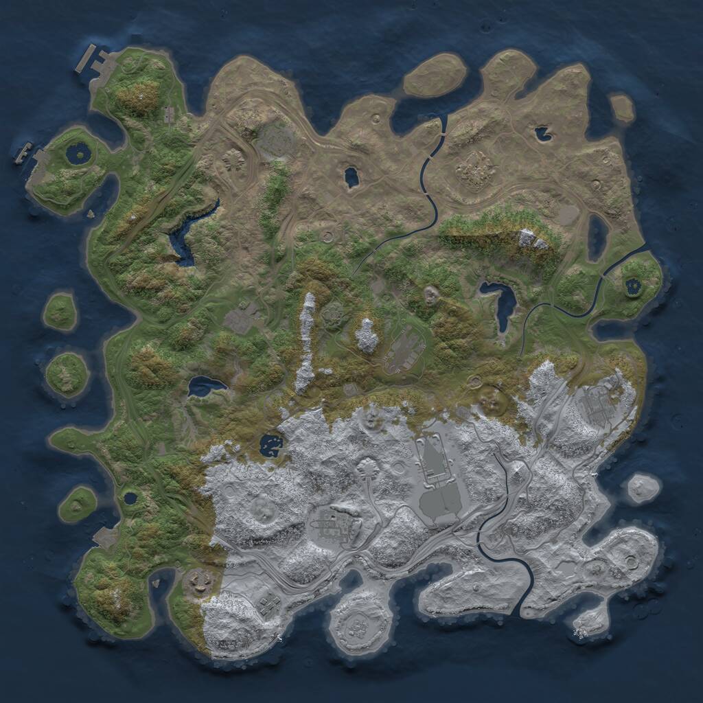 Rust Map: Procedural Map, Size: 4500, Seed: 2007216162, 16 Monuments