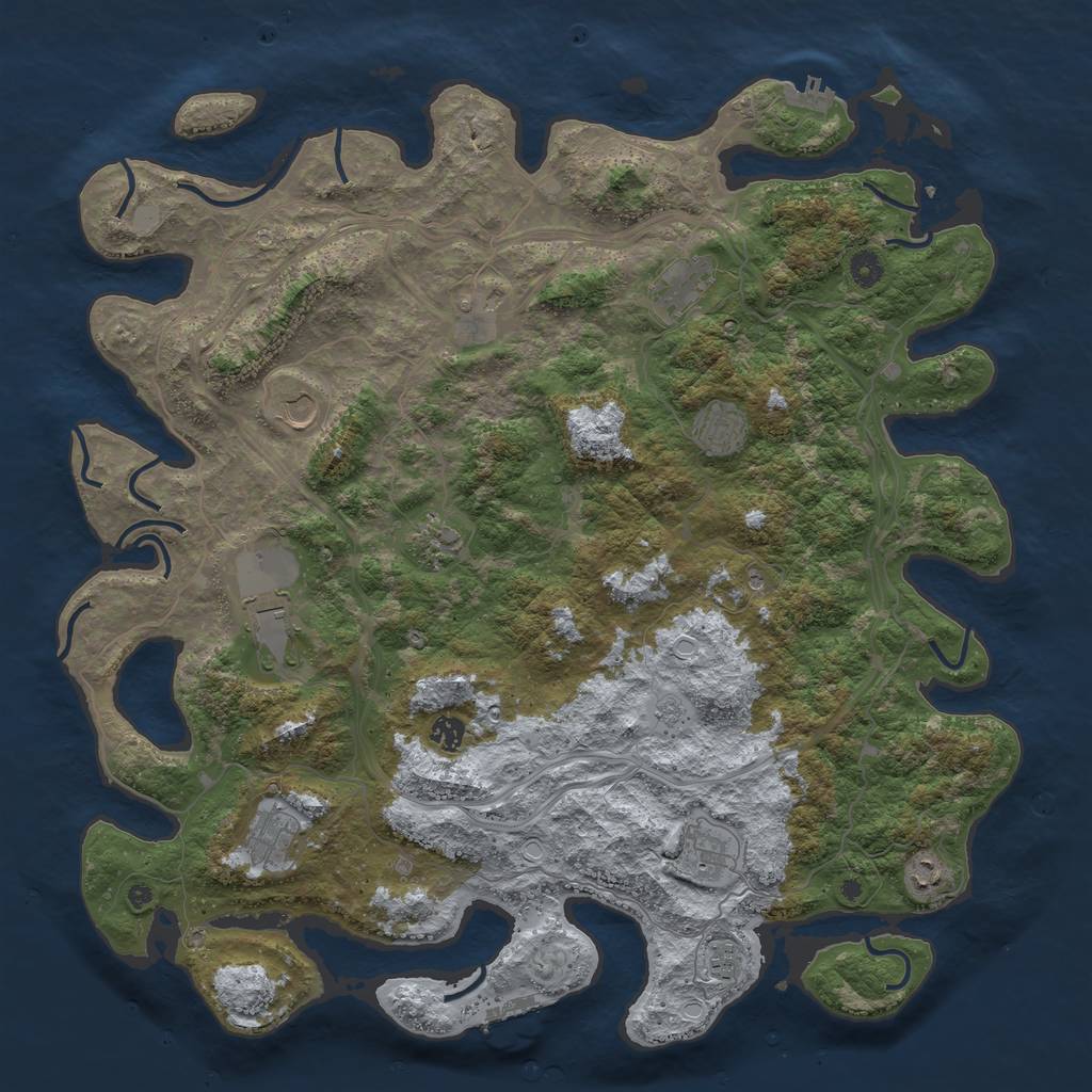 Rust Map: Procedural Map, Size: 4700, Seed: 123414, 20 Monuments