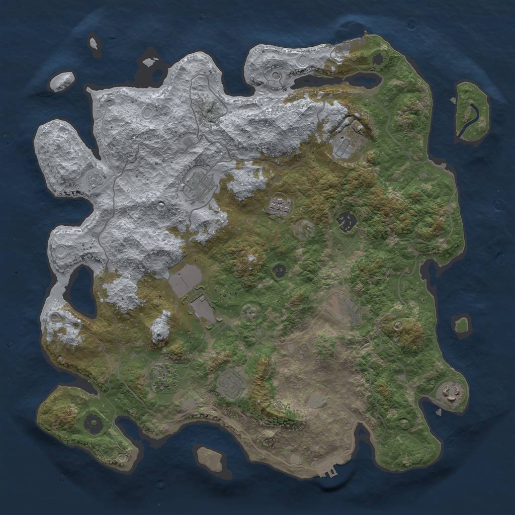 Rust Map: Procedural Map, Size: 4000, Seed: 2546624, 18 Monuments
