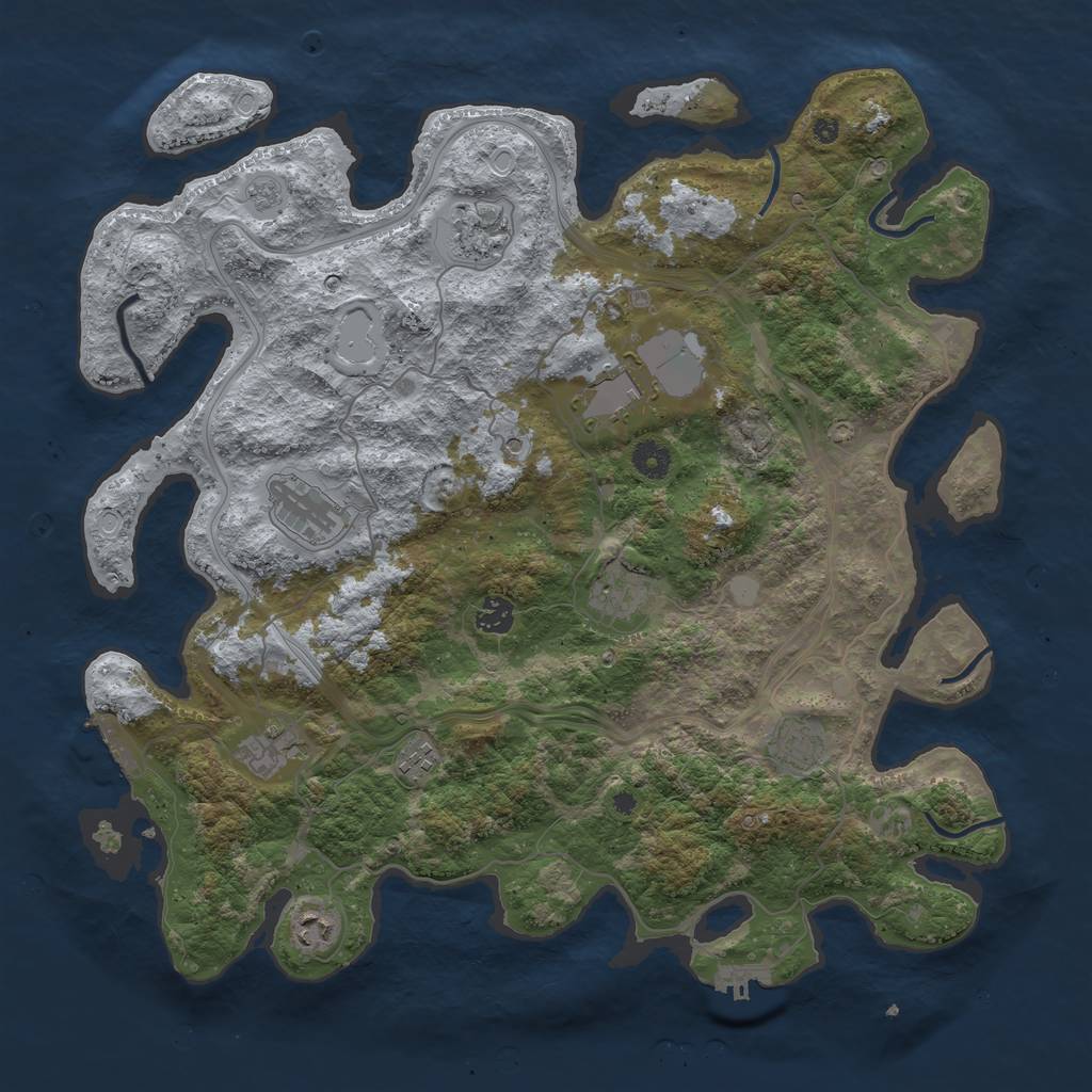 Rust Map: Procedural Map, Size: 4250, Seed: 1070, 18 Monuments