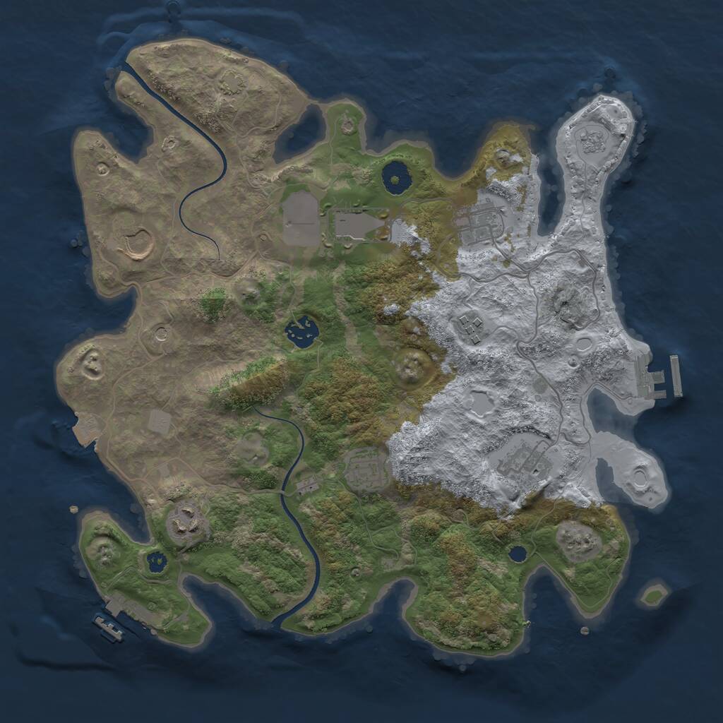 Rust Map: Procedural Map, Size: 3500, Seed: 109452, 14 Monuments