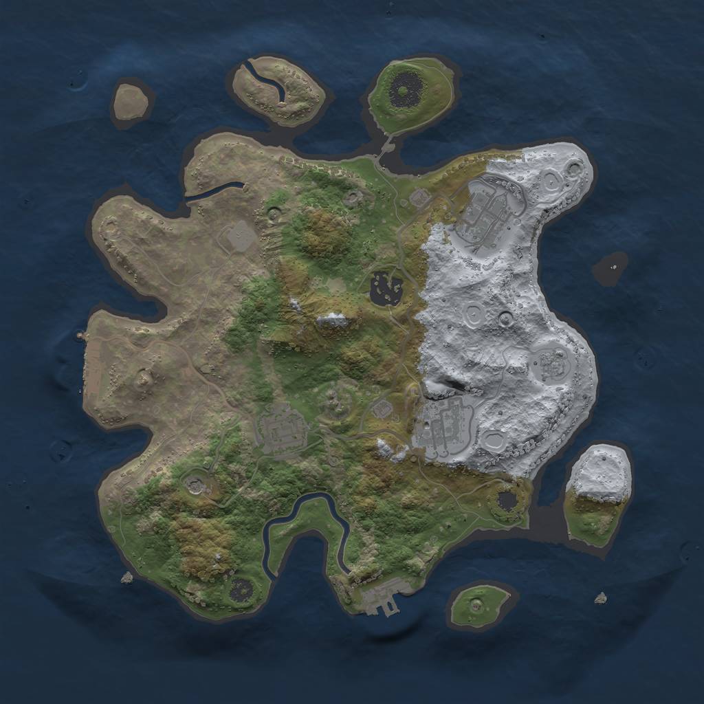 Rust Map: Procedural Map, Size: 3000, Seed: 1424842097, 13 Monuments