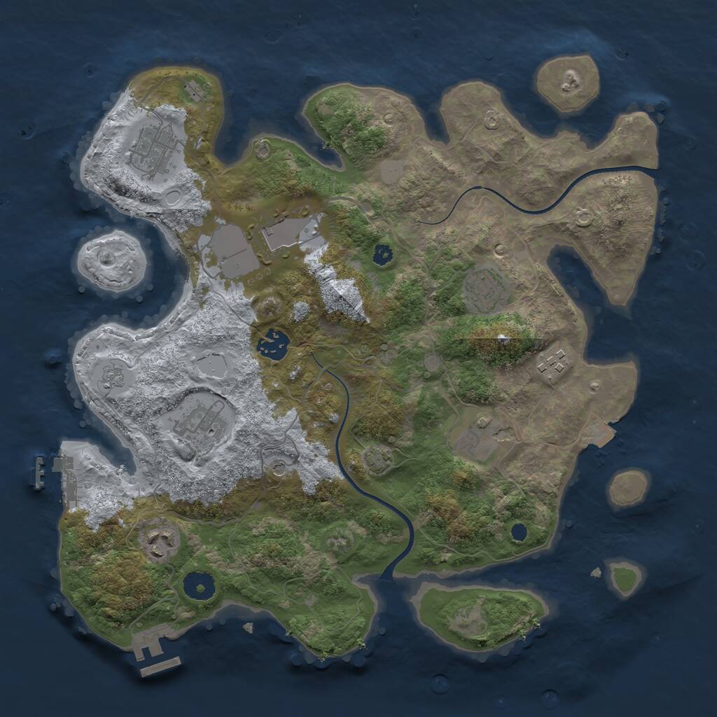 Rust Map: Procedural Map, Size: 3500, Seed: 62726794, 14 Monuments