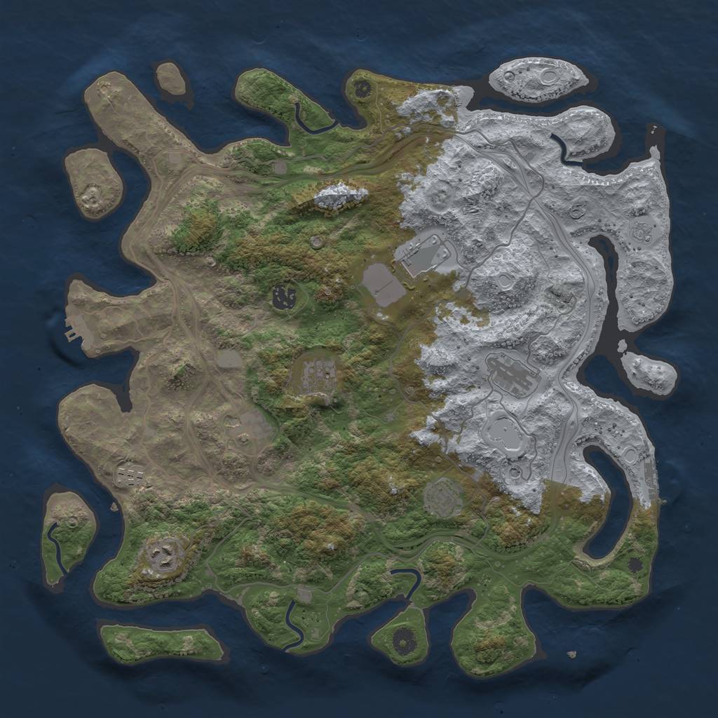 Rust Map: Procedural Map, Size: 4250, Seed: 247478, 17 Monuments