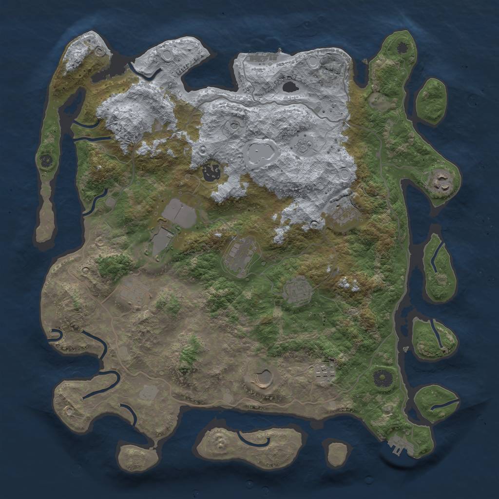 Rust Map: Procedural Map, Size: 4000, Seed: 284690465, 18 Monuments