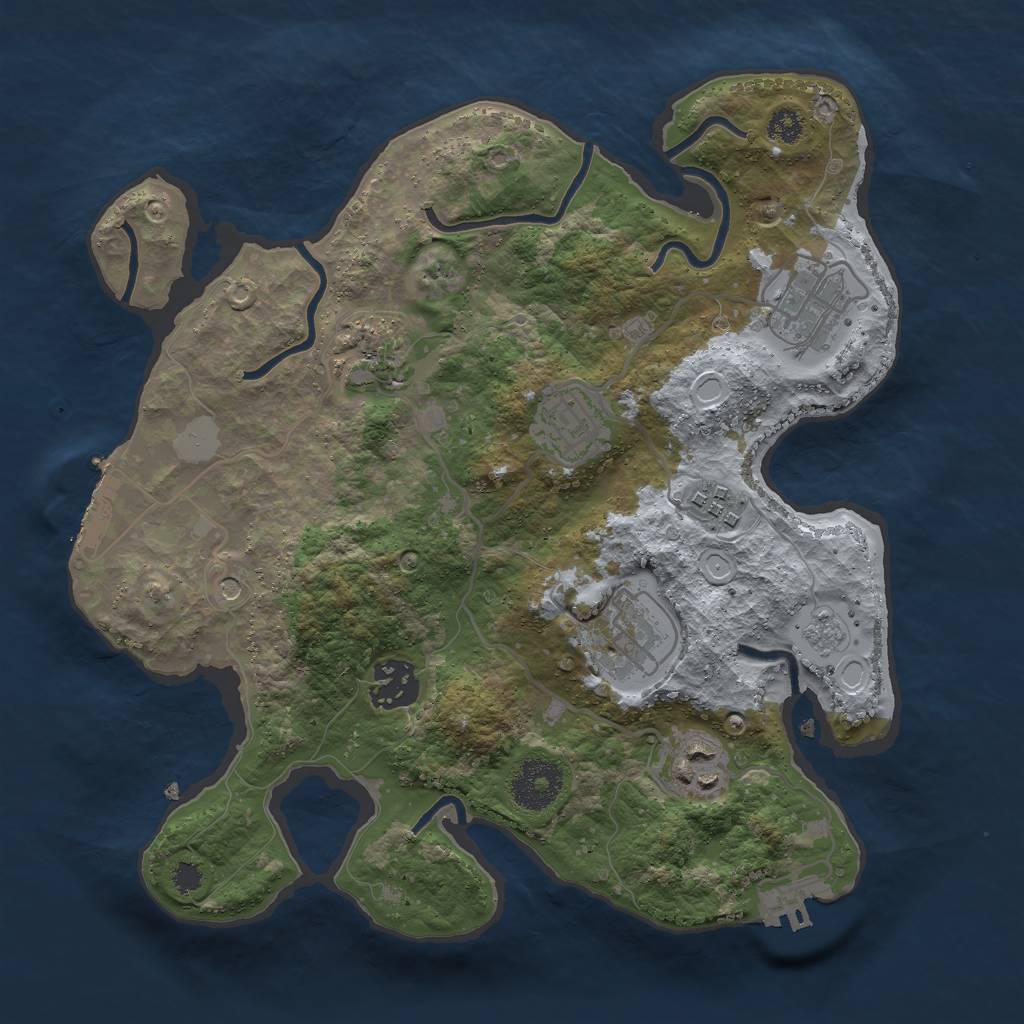 Rust Map: Procedural Map, Size: 3000, Seed: 527436, 16 Monuments