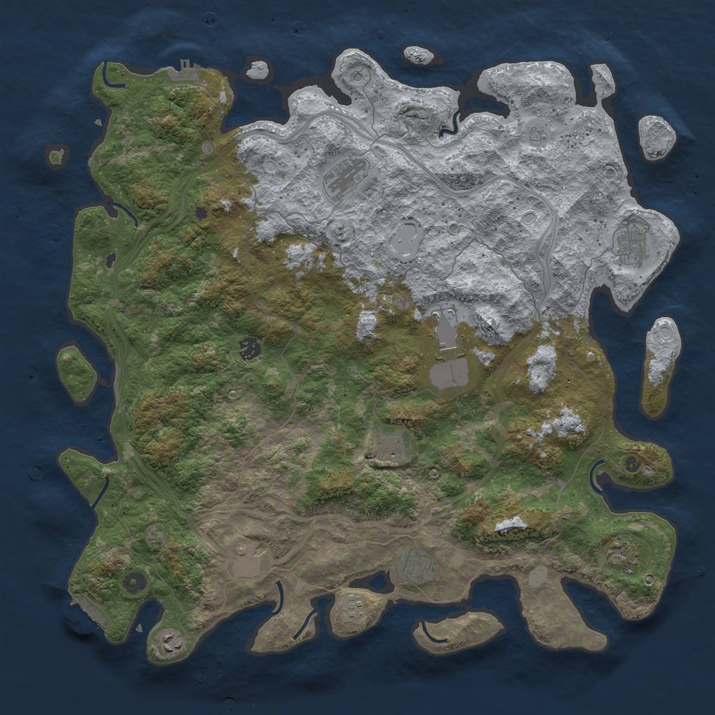 Rust Map: Procedural Map, Size: 4777, Seed: 777, 19 Monuments