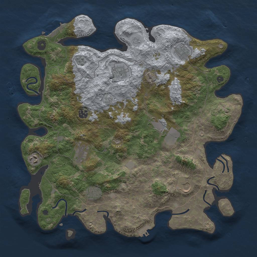Rust Map: Procedural Map, Size: 4000, Seed: 146756, 18 Monuments