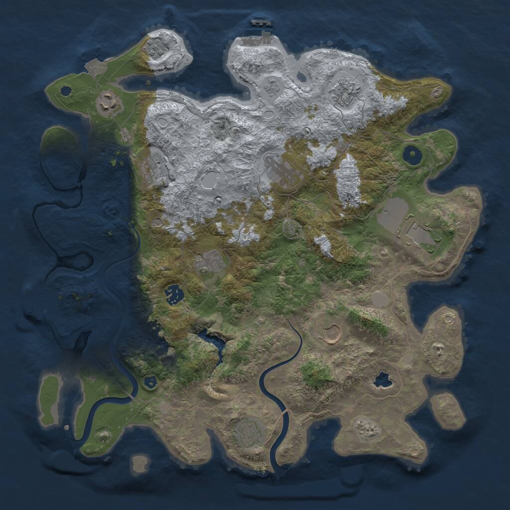 Rust Map: Procedural Map, Size: 4000, Seed: 146756, 16 Monuments